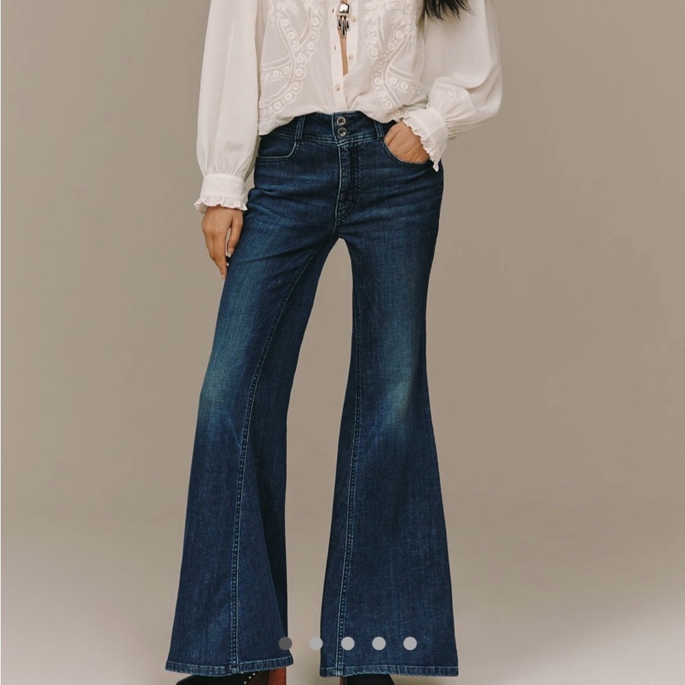 Anthropologie Indigo Wide Leg Jeans